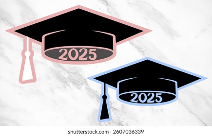 2025 Graduation Cap Icon Set Vector graphics stock illustration #27