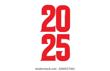 2025 Hand written numbers with brush. Calligraphy lettering for New Year. Vector template for banner, sign, greeting card, invitation, poster., shirt design, etc. vector illustration. EPS 10 AI