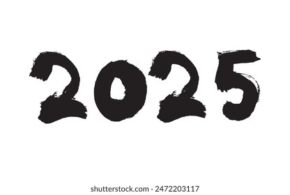 2025 Handwritten Brushstroke New Year's Card Materials