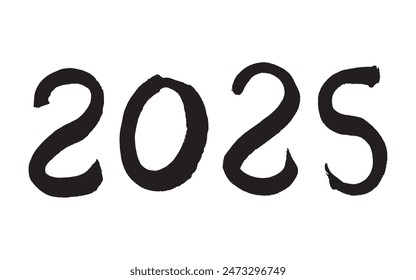 2025 Handwritten Brushstroke New Year's Card Materials