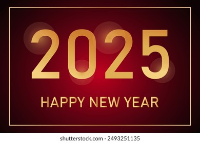 Texto manuscrito de 2025. Diseño de Vector de tipografía para tarjetas de felicitación y póster de Feliz Año Nuevo