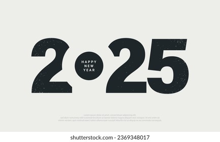 2025 Happy New Year Background Design. 2025 Flat Typography Vector Illustration.