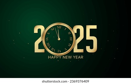 2025 Happy New Year Background Design. Greeting Card, Banner, Poster. Vector Illustration.