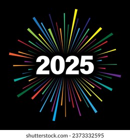 2025 Happy New Year Background Design. Colorful and Trendy New Year 2025 Design Template. Vector Illustration.