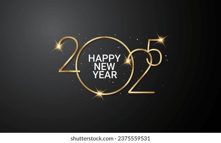 2025 Happy New Year Background Design. Greeting Card, Banner, Poster. Vector Illustration.