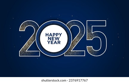 2025 Feliz Diseño de Antecedentes de Año Nuevo. Tarjeta de felicitación, cartel, afiche. Ilustración vectorial.