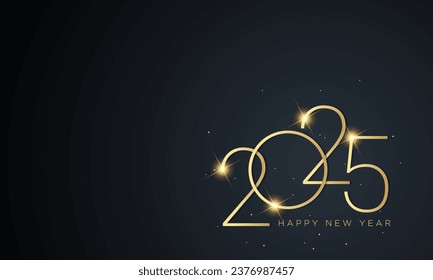 2025 Feliz Diseño de Antecedentes de Año Nuevo. Tarjeta de felicitación, cartel, afiche. Ilustración vectorial.