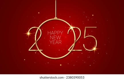 2025 Happy New Year Background Design. Greeting Card, Banner, Poster. Vector Illustration.