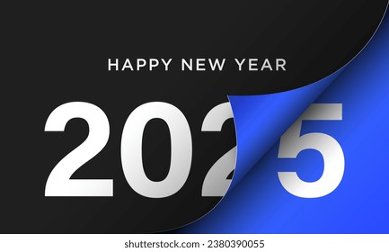 2025 Happy New Year Background Design. Greeting Card, Banner, Poster. Vector Illustration.