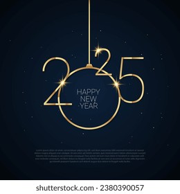 2025 Happy New Year Background Design. Greeting Card, Banner, Poster. Vector Illustration.