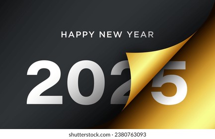 2025 Happy New Year Background Design. Greeting Card, Banner, Poster. Vector Illustration.