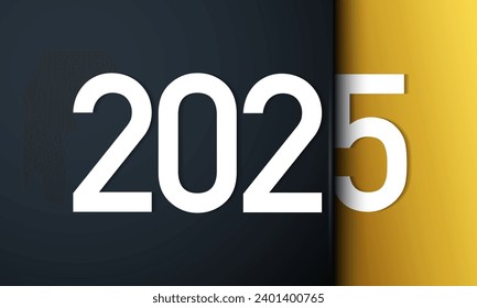 2025 Happy New Year Background Design. Banner, Poster, Greeting Card. Vector Illustration.