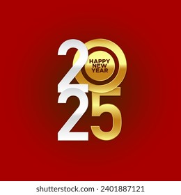 2025 Happy New Year Background Design. Design templates with typography logo 2025 for celebration and season decoration. banner, poster, cover, card.