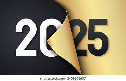 2025 Happy New Year Background Design. Greeting Card, Banner, Poster. Vector Illustration.