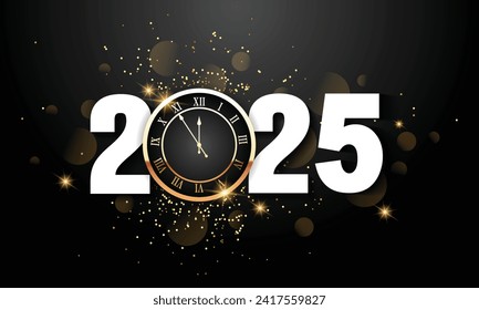 2025 Happy New Year Background Design. Greeting Card, Banner, Poster. Vector Illustration.