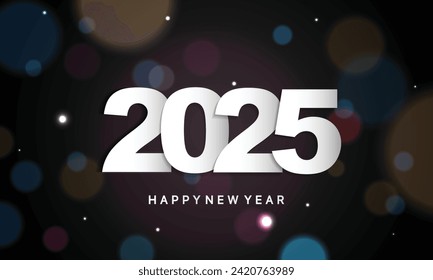 2025 Happy New Year Background Design. Greeting Card, Banner, Poster. Vector Illustration. 
