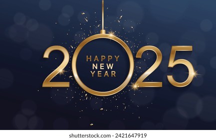 2025 Happy New Year Background Design. Greeting Card, Banner, Poster. Vector Illustration.