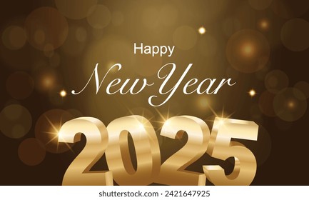 2025 Happy New Year Background Design. Greeting Card, Banner, Poster. Vector Illustration.