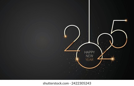 2025 Happy New Year Background Design. Greeting Card, Banner, Poster. Vector Illustration.