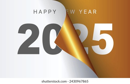 2025 Happy New Year Background Design. Greeting Card, Banner, Poster. Vector Illustration.