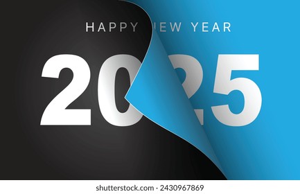 2025 Happy New Year Background Design. Greeting Card, Banner, Poster. Vector Illustration.