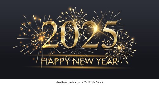 2025 Happy New Year Background Design. Colorful and Trendy New Year 2025 Design Template. Vector Illustration.