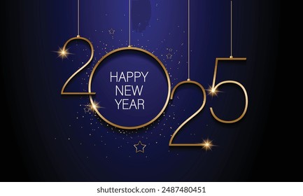 2025 Happy New Year Background Design. Greeting Card, Banner, Poster. Vector Illustration.