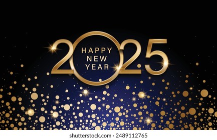 2025 Feliz Año Nuevo Diseño de fondo. Tarjeta de felicitación, Anuncio, cartel. Ilustración vectorial.