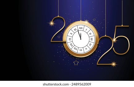 2025 Happy New Year Background Design. Greeting Card, Banner, Poster. Vector Illustration.