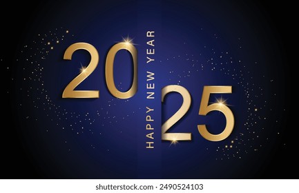 2025 Happy Neuen Jahr Hintergrund Design. Grußkarte, Banner, Poster. Vektorillustration.