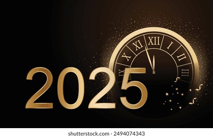 2025 Happy New Year Background Design. Greeting Card, Banner, Poster. Vector Illustration.