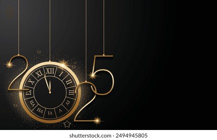 2025 Happy New Year Background Design. Greeting Card, Banner, Poster. Vector Illustration.