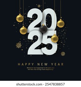 2025 Happy New Year Background for your Flyers and Greetings Card or new year themed party invitation. abstract vector illustration design