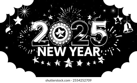 2025 Happy New Year Background Vector 