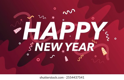 2025 happy new year background design vector for happy 2025 new year event