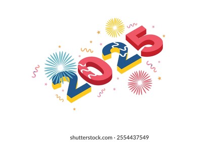 2025 happy new year background design vector for happy 2025 new year event