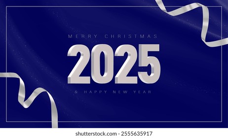 2025 Happy New Year Background Design. Banner, Poster, Greeting Card. 3D Vector Illustration. Template for New Year banners, flyers, greeting cards