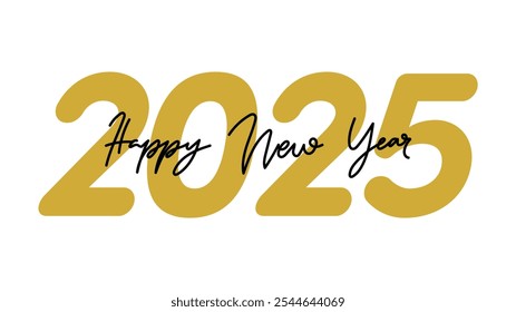 2025 Happy New Year 2025 banner design on white background, Vector illustration.