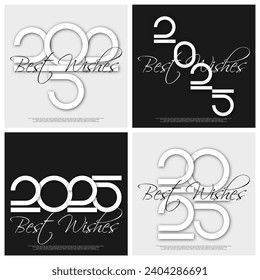 2025 - happy new year - best wishes modern background