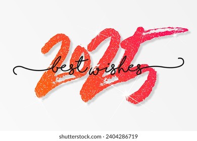 2025 - happy new year - best wishes modern background