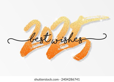 2025 - happy new year - best wishes modern background