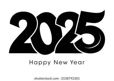 2025 Happy New Year Bold Typography Modern Festive Greeting Design