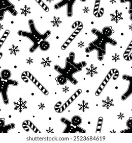 2025 Happy New Year Card. Christmas and New year Holiday Silhouette Pattern. Decorative Elements Texture for Greeting card, Gift Wrapping paper, Card or Banner Template or Fabric Textile Prints.