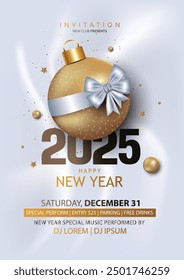 2025 Happy New Year club poster Background for your Flyers and Greetings Card graphic or new year themed party invitations. abstract vector illustration design	