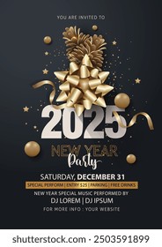 2025 Happy New Year club poster Background for your Flyers and Greetings Card graphic or new year themed party invitations. abstract vector illustration design	