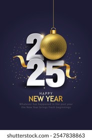 2025 Happy New Year club poster Background for your Flyers and Greetings Card graphic or new year themed party invitations. abstract vector illustration design	