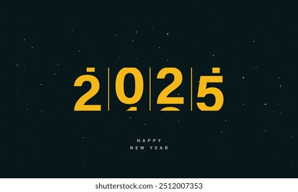 2025 Feliz año Nuevo cuenta regresiva diseño de concepto creativo de tarjeta de felicitación