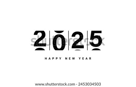2025 Happy New Year count down greeting card creative concept design
