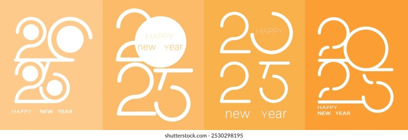 2025 Happy New Year creative concept.Typography logo 2025 design templates for celebration and season decoration.