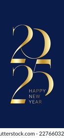 2025, Happy New Year 2025, Design template with typography logo 2025 for celebration and season decoration. Minimalist trendy background for branding, banner, cover, card